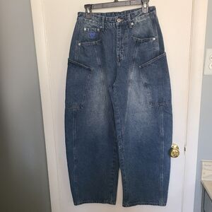 Aelfric Eden UNISEX Y2K-inspired Hip-Hop Bold Wide Leg Relaxed Style Jeans Sz 30
